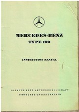 Mercedes Benz W121 190 Ponton Petrol Saloon Orig. 1956 Owners Instruction Manual