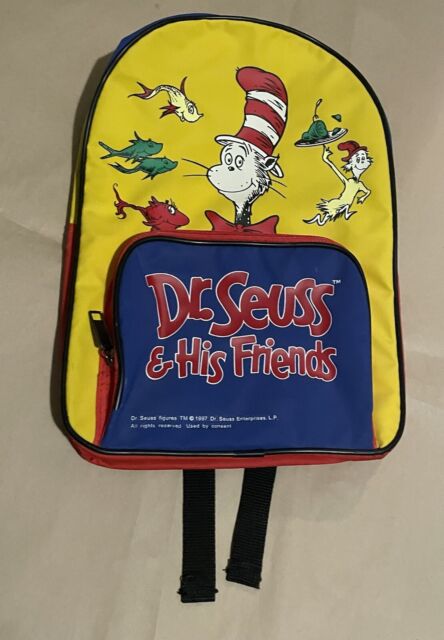 Dr. Seuss and His Friends Vintage Kids Boys Girls Mini Books Backpack Bag 1997