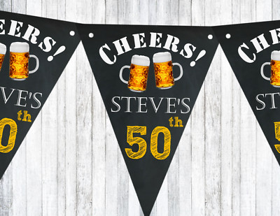 3m ''Cheers'' personalisierte Bierwimpelkette - jedes Alter