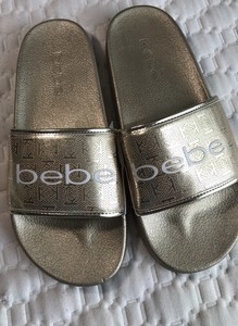 bebe gold flip flops