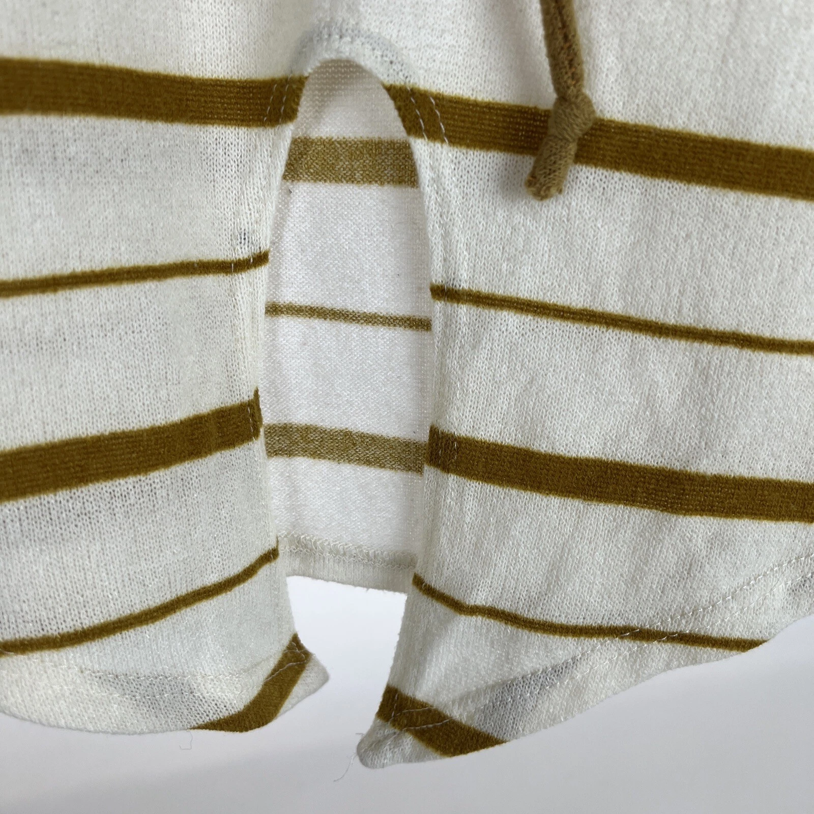 OFF WHITE Felpa con cappuccio a righe MTS donna taglia S M cravatta anteriore marrone crema