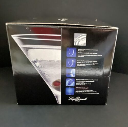 4 Luigi Bormioli Crescendo 10 Oz Martini Gläser Geätzt Signatur Offene Box - Bild 13 von 17