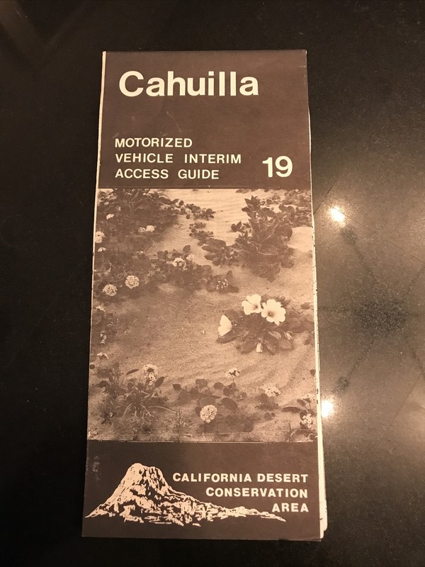 1981 Cahuilla California Motorized Vehicle Interim Assess Guild Map