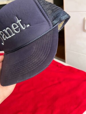 Vintage Janet Jackson Tour Mesh Navy Hat Concert michael 1993 94