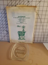 Vintage Holiday Inn clear Glass Ashtray & stationary