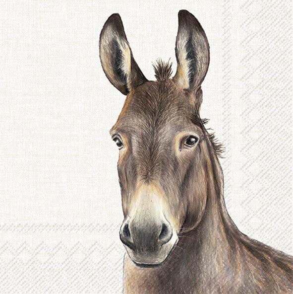 4 x Lunch Napkins/33cm/3Ply/Decoupage/Animals/Donkey/Farm Donkey