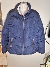 EUC Tommy Hilfiger Women's Large Navy Blue Full Zip Cozy Puffer Coat