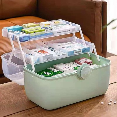 Large Capacity Portable First Aid Kit Medicine Storage Box Organizer