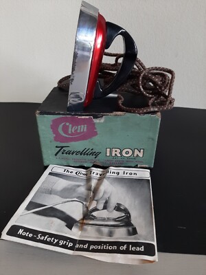 Vintage 50er Jahre Clem schnurgebundenes Reiseeisen Requisite wie gesehen Vintage selten Retro