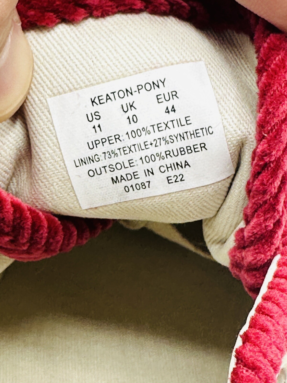 NUOVA POLO RALPH LAUREN KEATON PONY SNEAKERS STRINGATE IN VELLUTO A COSTE TAGLIA 11 UOMO Borgogna