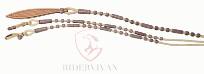 Romal Reins, cuir de vache naturel, 20 tresses Romel, rênes