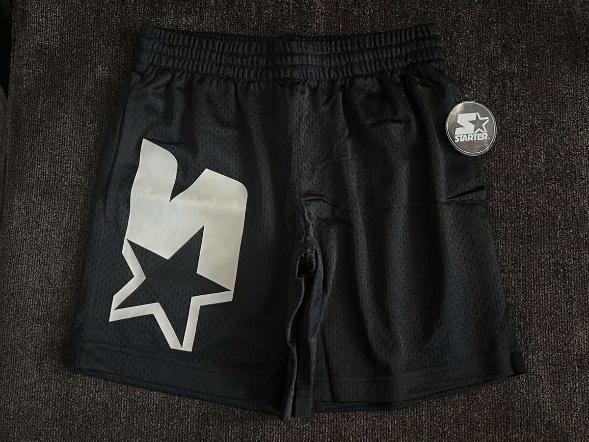 Starter Brand Boy's Black Color Mesh Logo Shorts Size XS-NWT