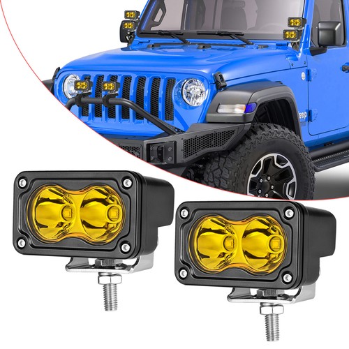 4Pc 3" 80W Pro LED Cube Work Light Bar Spot Pods Driving Yellow Off Road 4WD UTV - Picture 10 of 17