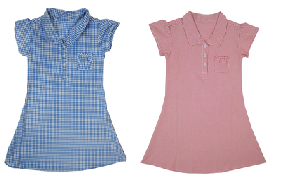 green check school summer dresses