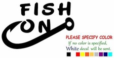 Fish on fishing hook Vinyl Decal Sticker Car Window Bumper Wall Laptop 12"