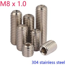 M8 x 1.0mm FINE PITCH Grub screws socket SET screws 304 stainless steel DIN 913