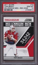 2011 Score Millennium Men 18 Tom Brady Red Zone PSA 10 Gem Mint Pop 4