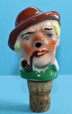 Alte Goebel Porzellan Schnapsnase Pfeife / Ausgießer / Pourer Man Head Pipe