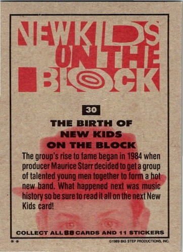1989 Topps New Kids On The Block - Pick Choose Your Cards - Picture 61 of 177