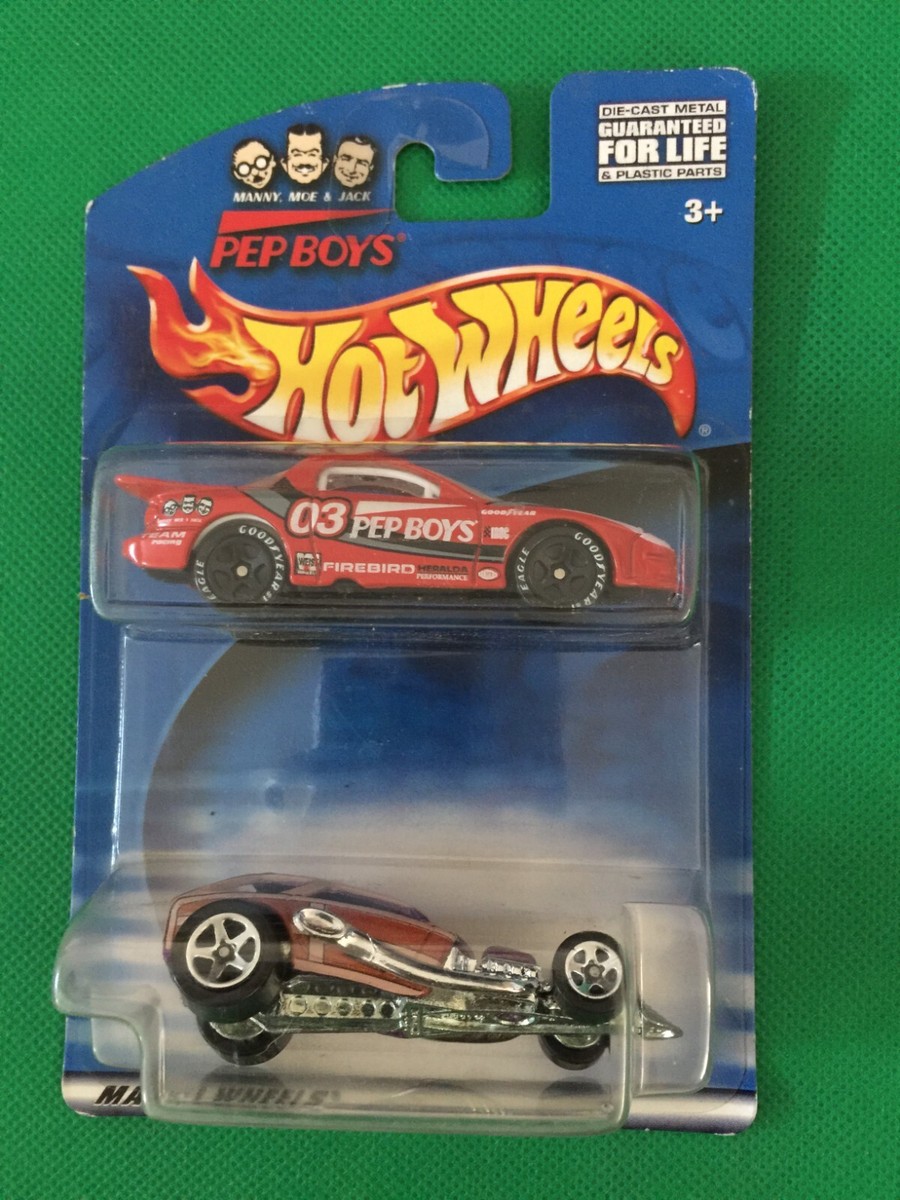 2000 Hot Wheels Pep Boys 2 Car Pack PONTIAC FIREBIRD Red SURF 
