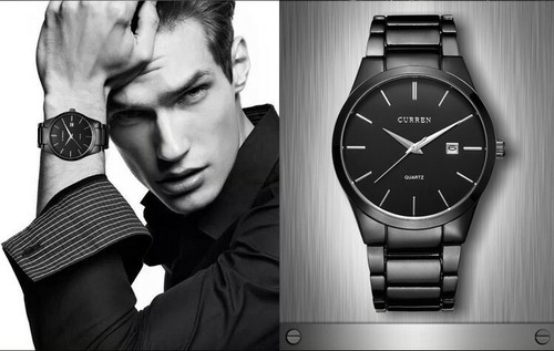Orologio da Uomo Curren In Acciaio Elegante Da Sera Sobrio Argentato Black  Cool | eBay