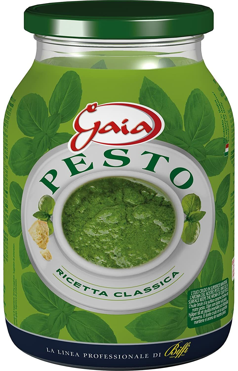 PESTO GENOVESE GAIA RICETTA CLASSICA VASO 980 GR BASILICO SALSA PANINI PIZZA