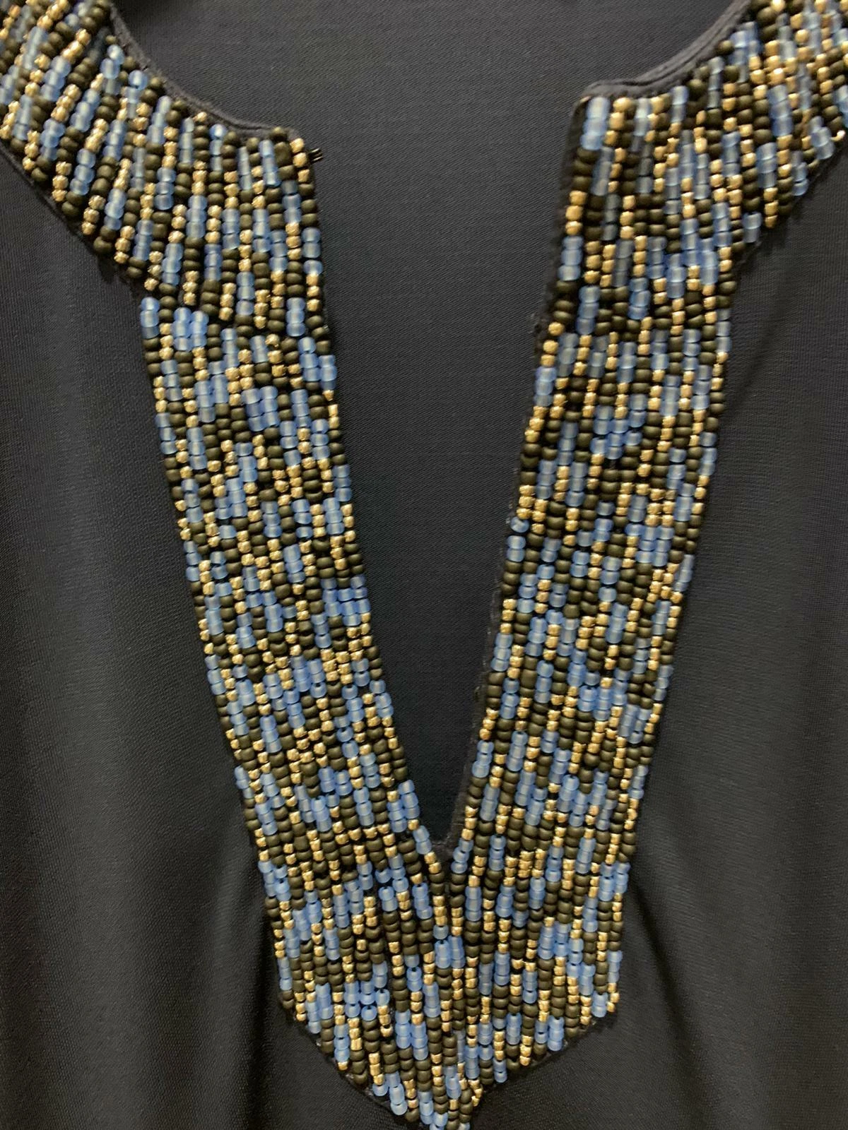 Autentico abito blu Tory Burch nuovo con perline taglia piccola US 4