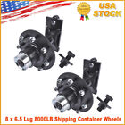 8 x 6.5 Lug 8000Lb Shipping Container Wheels, Bolt-on Spindle Kit New ——Pair