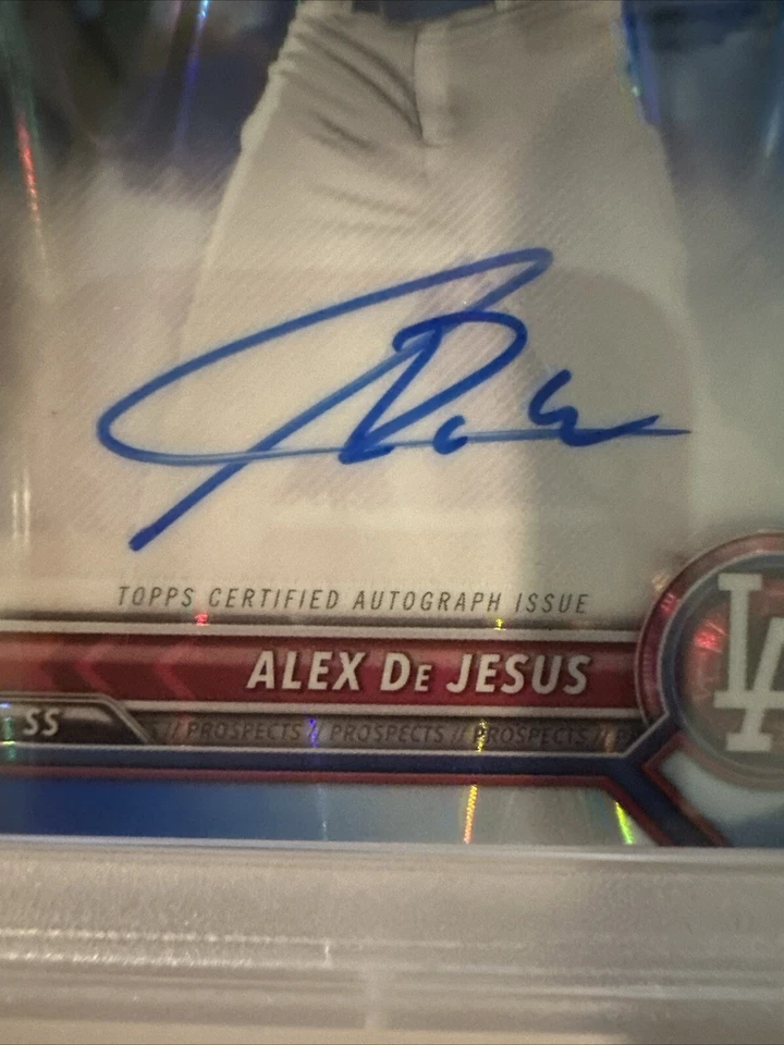 2022 Bowman Chrome Pros Blue RayWave Refrac /150 Auto Alex De Jesus CPAAD PSA 10 - Image 3 of 4