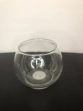 Clear Bubble Ball Ruffled Edge Flower Vase – 4.9"x3.9", No Chips, Super Cute!