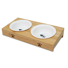 Cat Bowls Stand Raised Food  Water Feeding Dog Dishes Double Ceramic Elevated