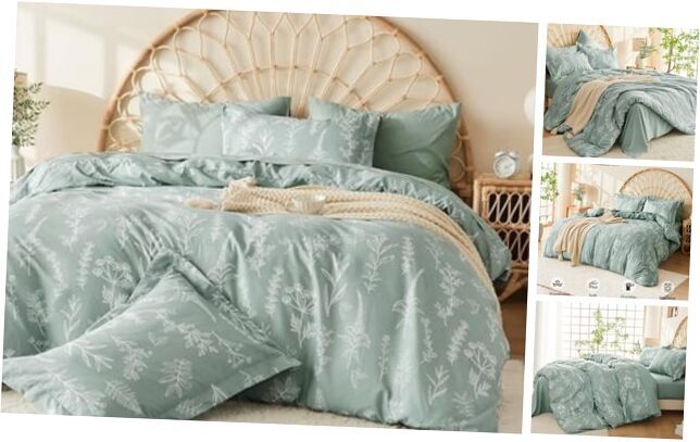 Bed in a Bag Queen 7 Pieces, Sage Green Queen(88
