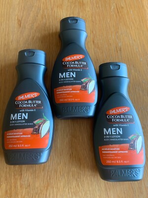 X3 Brand New PALMER'S Cocoa Butter Formula MEN Hand, Body After Shave  Lotion UK