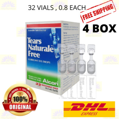 4 X Alcon Tränen Naturale Gratis 32 Fläschchen 0.8ml Gleitgel Augentropfen