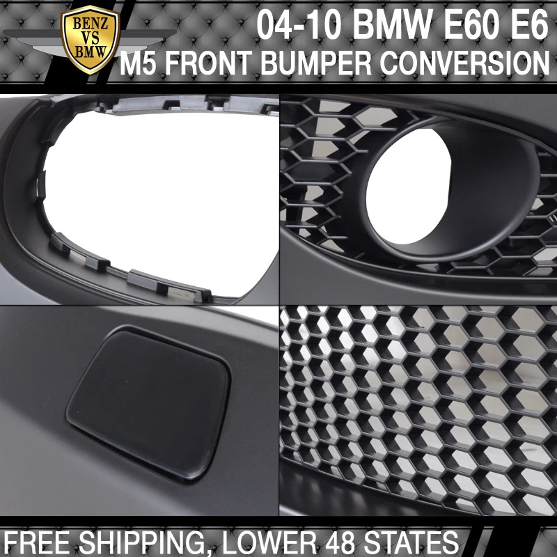 Cubierta antiniebla conversión parachoques delantero estilo BMW E60 E61 M5 04-10 - PP Foto 3 de 4