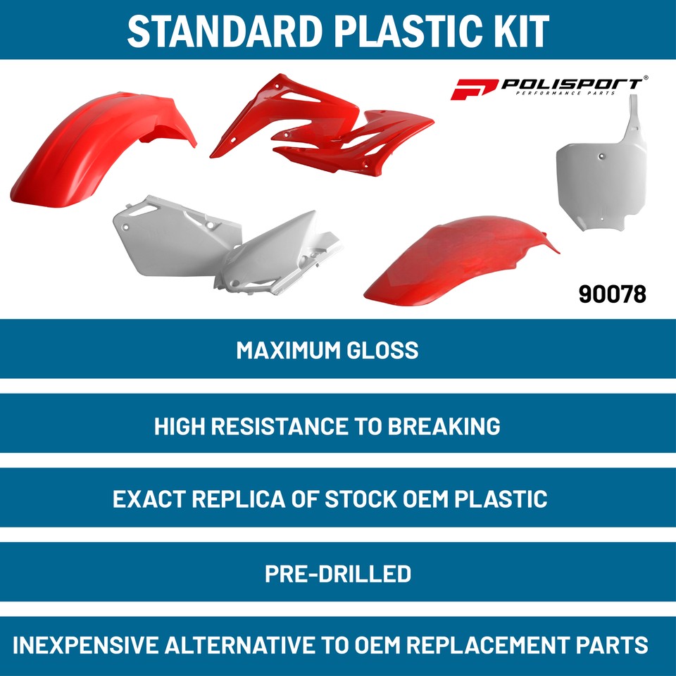 Polisport Plastic Restyling Kit for Honda CR85(03-07) Red/White | eBay