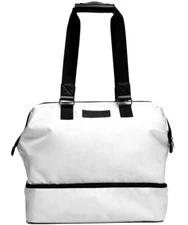 NEW GUESS Logo Black White Nylon Gym Weekend Travel Duffle Tote Bag Handbag