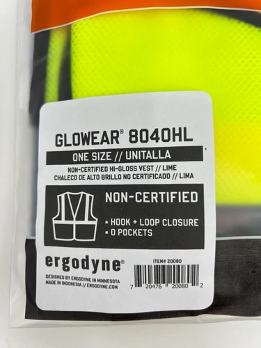 Ergodyne GloWear 8040HL High Visibility Safety Vest Lime - One Size image 2