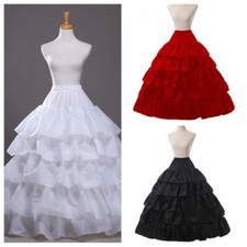 4 Hoop Crinoline Bridal Wedding Gown Slip Prom Underskirt Petticoat Elegant Chic
