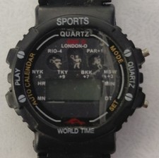 Digital Wristwatch World Time Sports Watch Action London Auto Calendar Quartz