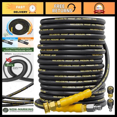 #ad 75FT 4200PSI Pressure Washer Hose Kink Resistant Quick Connect 1 4quot; Adapter S $159.99