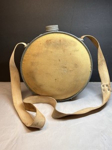 Vintage Oasis 4 Qt Canteen Metal MilitaryWater Jug Canvas Shoulder Strap1920-30s