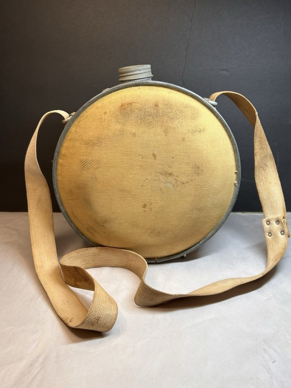 Vintage Oasis 4 Qt Canteen Metal MilitaryWater Jug Canvas Shoulder Strap1920-30s