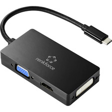 Renkforce RF-4633066 USB-C Stecker HDMI DVI VGA Buchse Adapter Hub Grafikkarte
