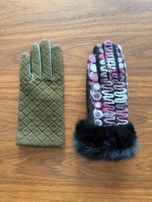 Two left hand womens dress gloves for single hand size M warm