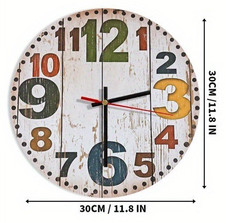 Large Numerals Clock - Suitable for Home or Business - Plastic with Spare Hands