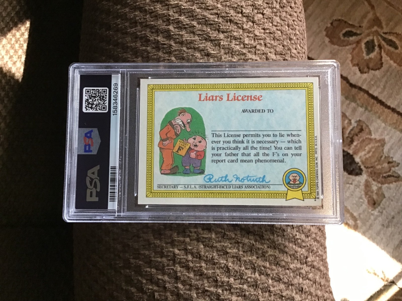 1985 Topps Garbage Pail Kids Series 1 #16a WEIRD WENDY - Matte Back - PSA 8 view 2