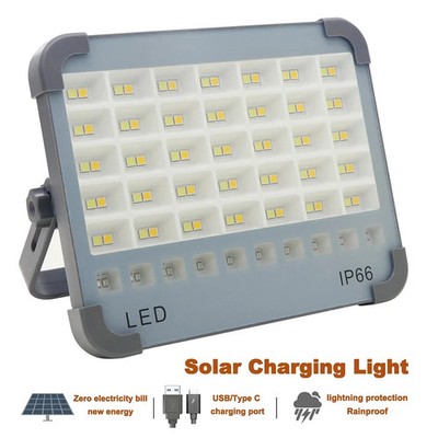 Solar Light Rechargeable LED Outdoor Work Camping Flood Lamp Portable Emergency