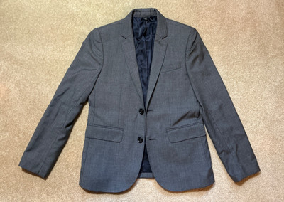 GUC J.Crew Boys 12 Gray Crewcuts Ludlow Blazer Jacket Wool Italy Tollegno 1900