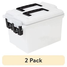 2 Pack Hyper Tough Frost Locking And Stacking Utility And Tool Box Durable Pl